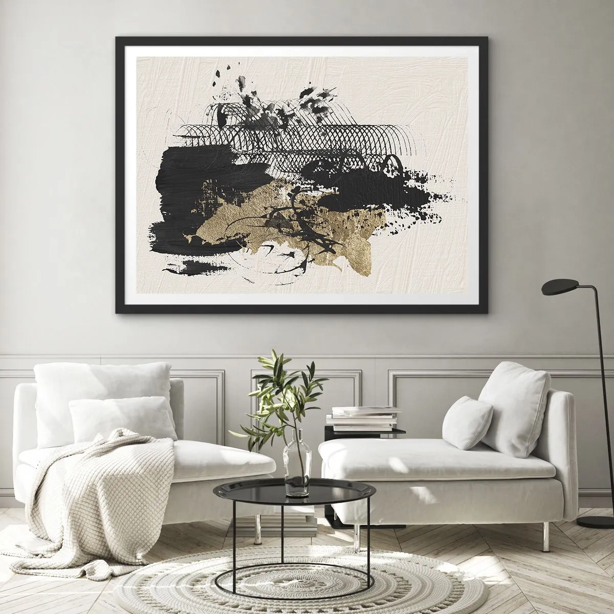 Plagát v čiernom ráme - Kompozícia s vášňou - 70x50 cm
