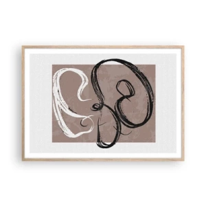 Plagát v ráme zo svetlého duba - Kompozícia – hľadanie úplnosti - 100x70 cm