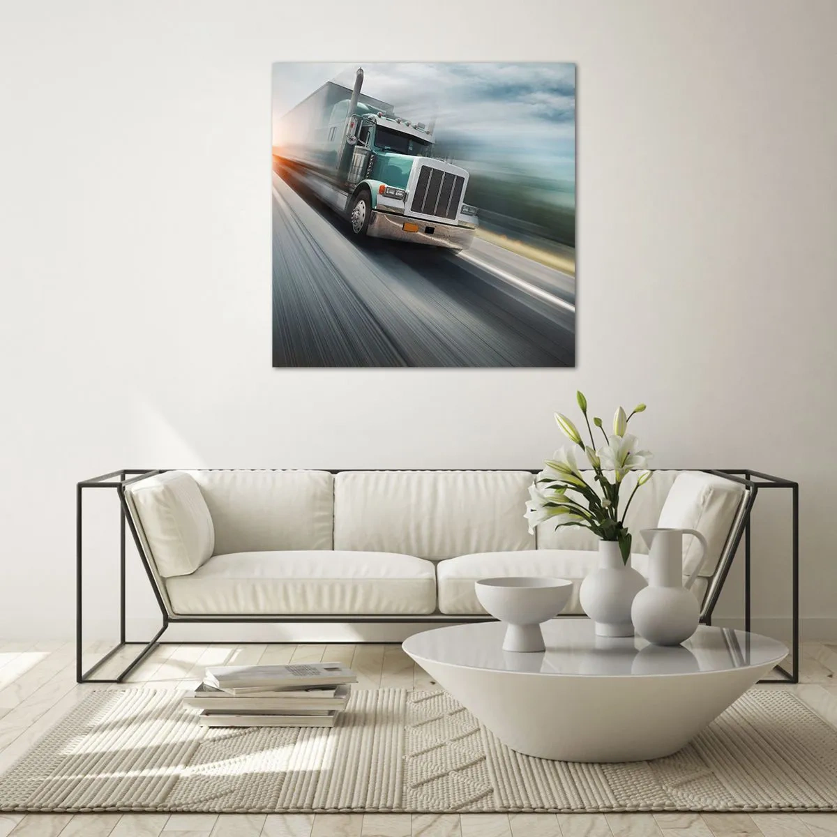 Obraz na skle - Americký obor v rýchlosti - 60x60 cm