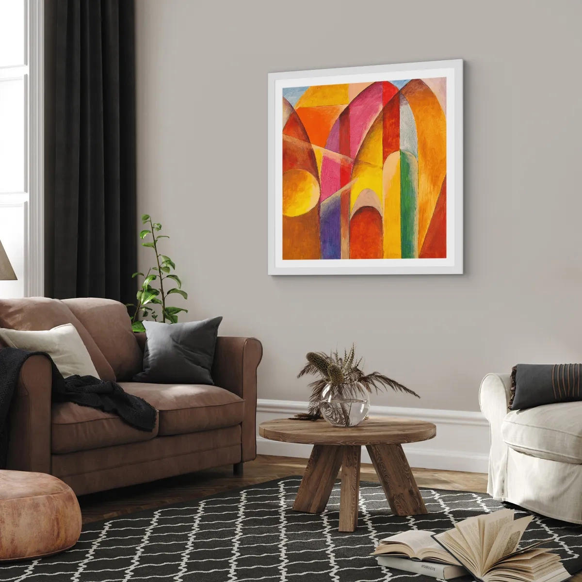 Plagát v bielom ráme - Katedrála slnka - 40x40 cm