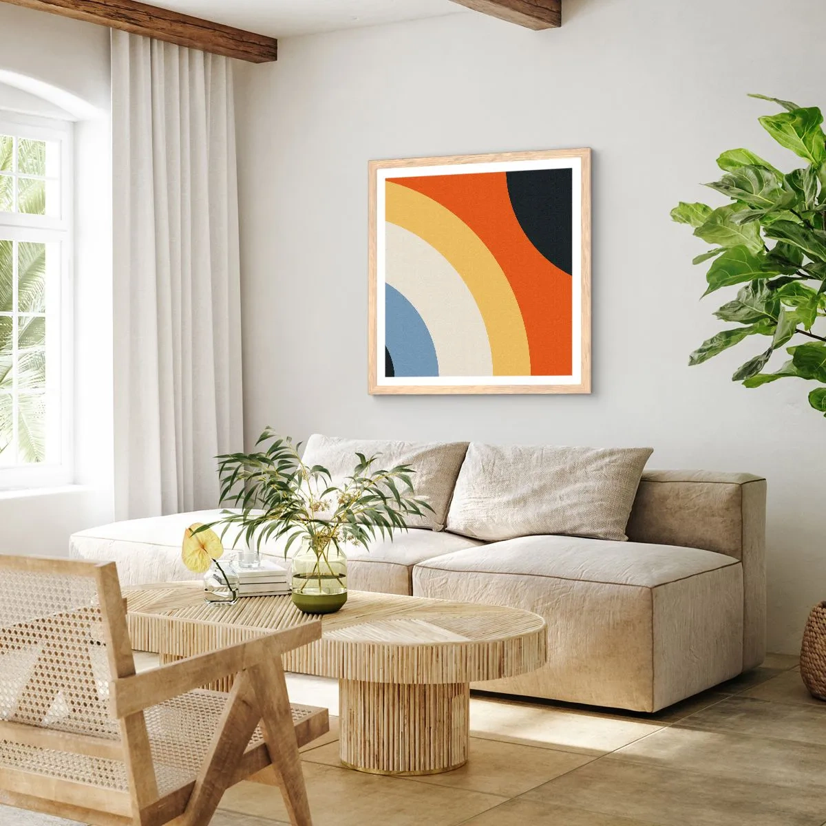 Plagát v ráme zo svetlého duba - K sebe samému - 60x60 cm