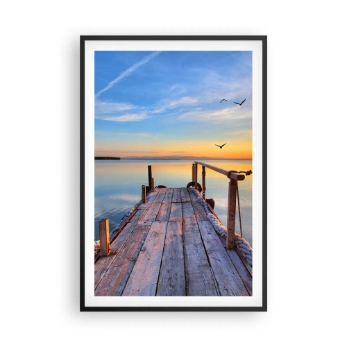 Plagát v čiernom ráme - Ísť pred seba smerom k slnku - 61x91 cm