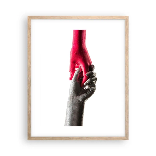 Plagát v ráme zo svetlého duba - Spolu aj keď sme odlišní - 40x50 cm