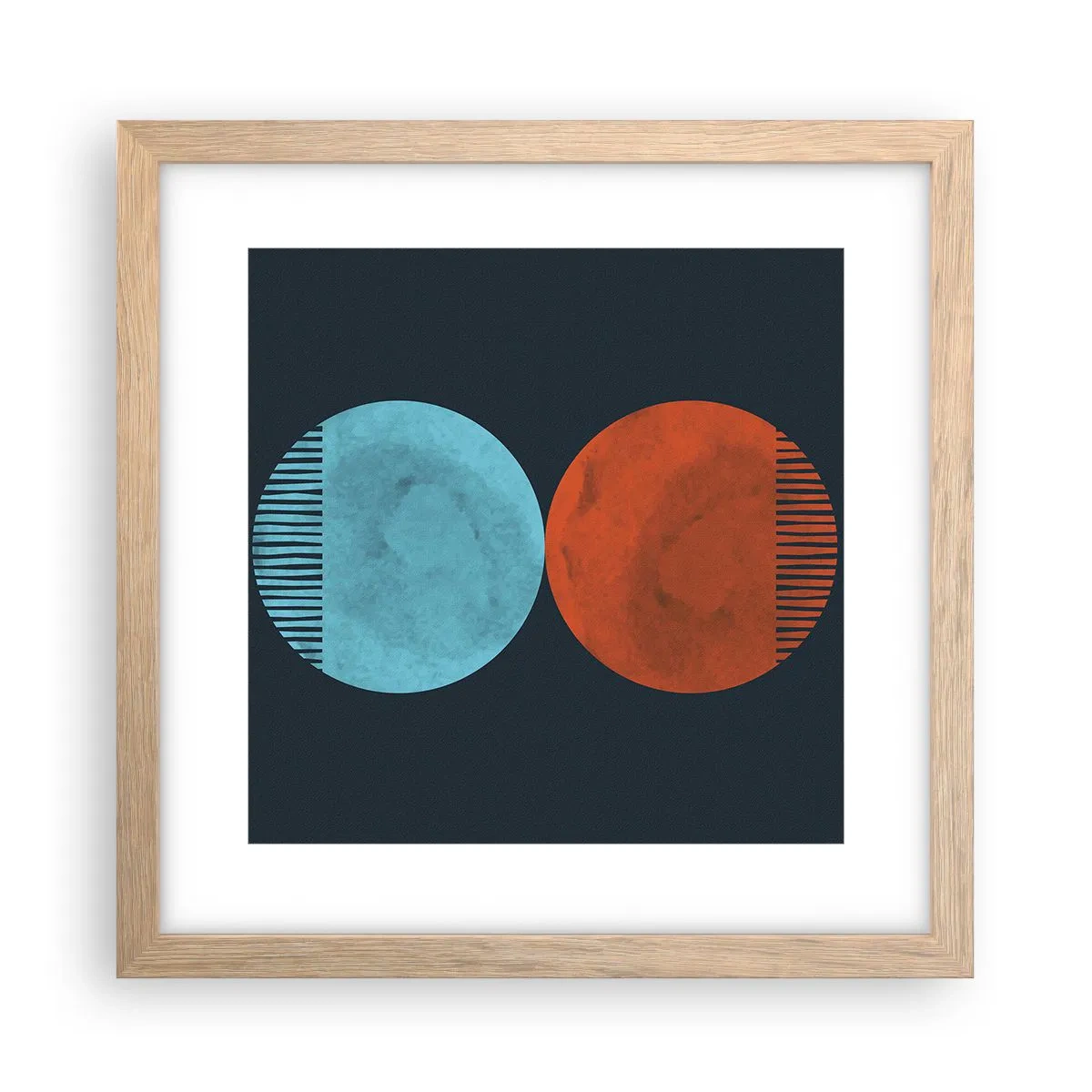 Plagát v ráme zo svetlého duba - Iba geometria? - 30x30 cm