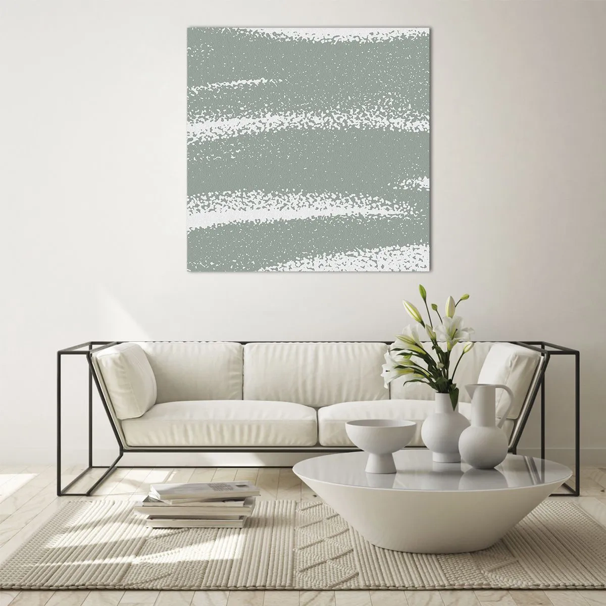 Obraz na skle - Abstrakcia v zimnom štýle - 60x60 cm