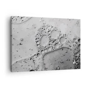 Obraz na plátne - Čiernobiely bublinový vzor v minimalistickom štýle - 70x50cm - Stopa po spenenom - Moderná nástenná dekorácia do obývacej izby a spálne ARTTOR