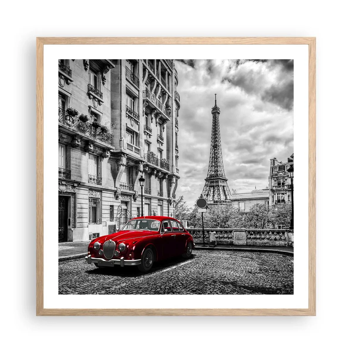 Plagát v ráme zo svetlého duba - Dravec v meste - 60x60 cm