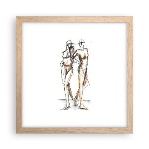 Plagát v ráme zo svetlého duba - Štúdia šarmu - 30x30 cm