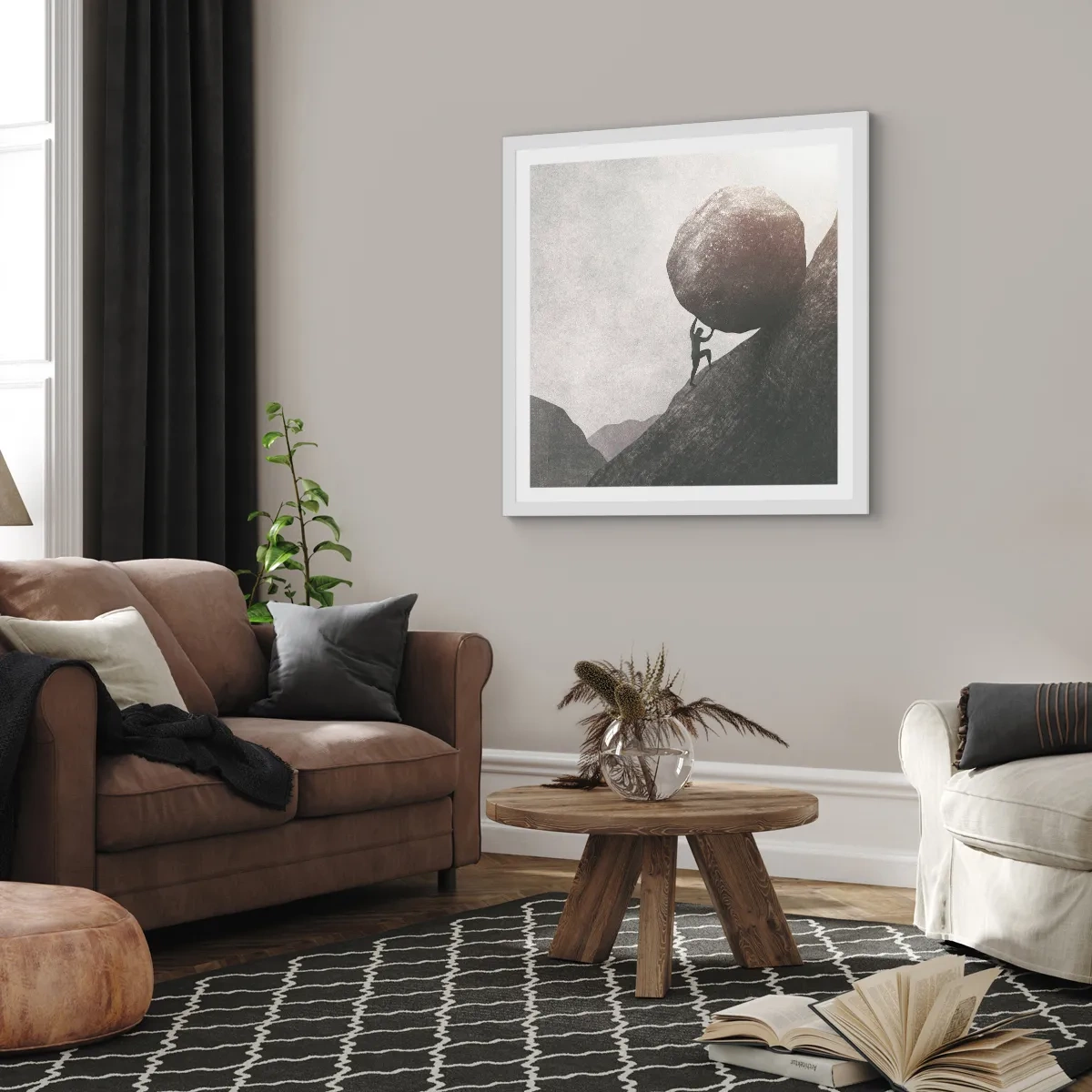 Plagát v bielom ráme - Verím, proti všetkej nádeji - 60x60 cm