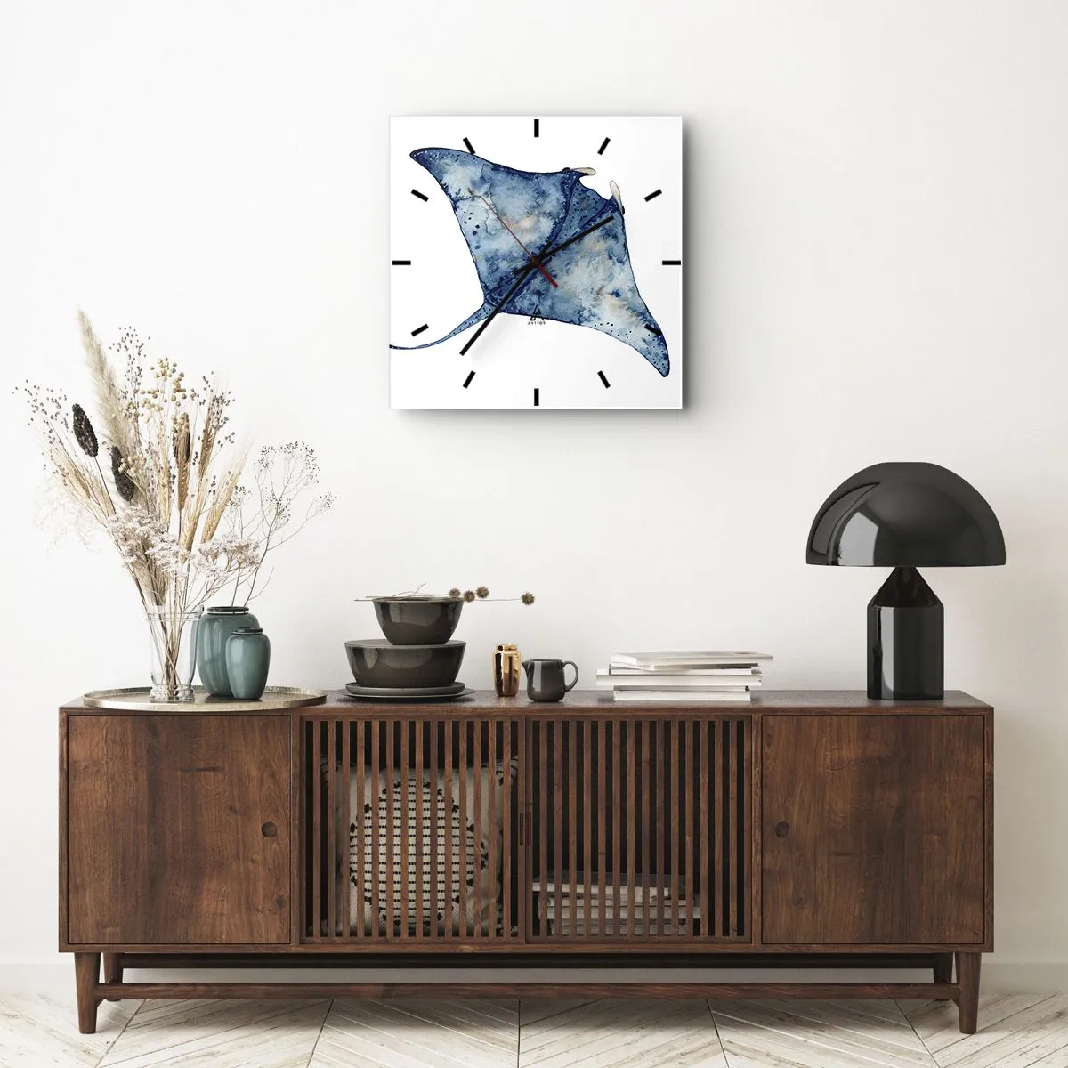 Nástenné hodiny - Modrý život - 40x40 cm