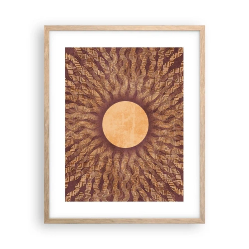 Plagát v ráme zo svetlého duba - Ikona slnka - 40x50 cm