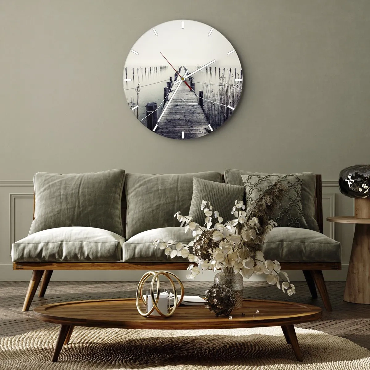 Nástenné hodiny - Ponor sa do pokoja - 40x40 cm