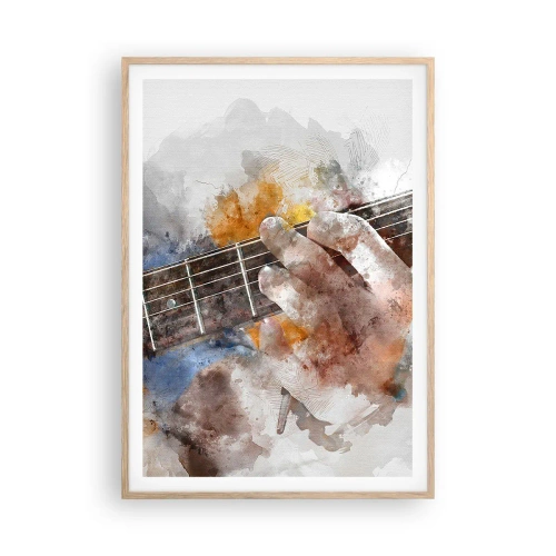 Plagát v ráme zo svetlého duba - Poézia medzi strunami - 70x100 cm