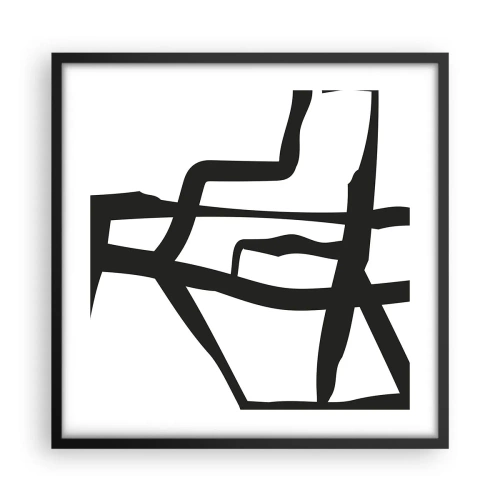 Plagát v čiernom ráme - Čiernobiela konštrukcia - 50x50 cm