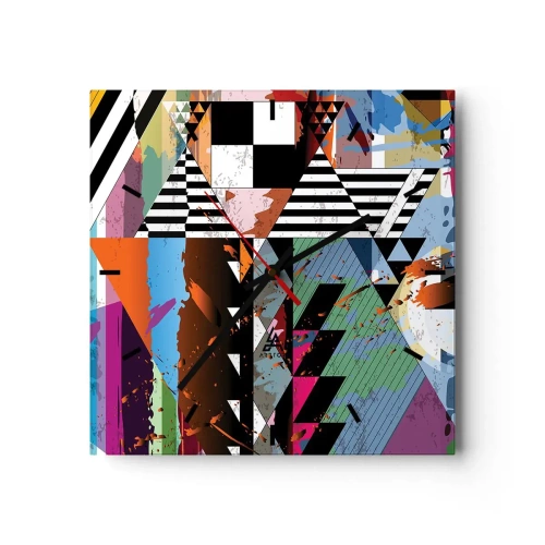 Nástenné hodiny - Geometricky a organicky - 30x30 cm