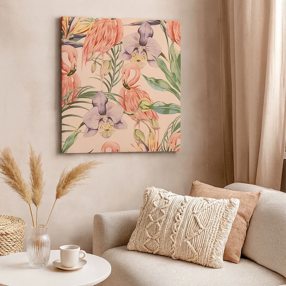 Obraz na plátne - Ružový balet v kvetoch - 30x30 cm