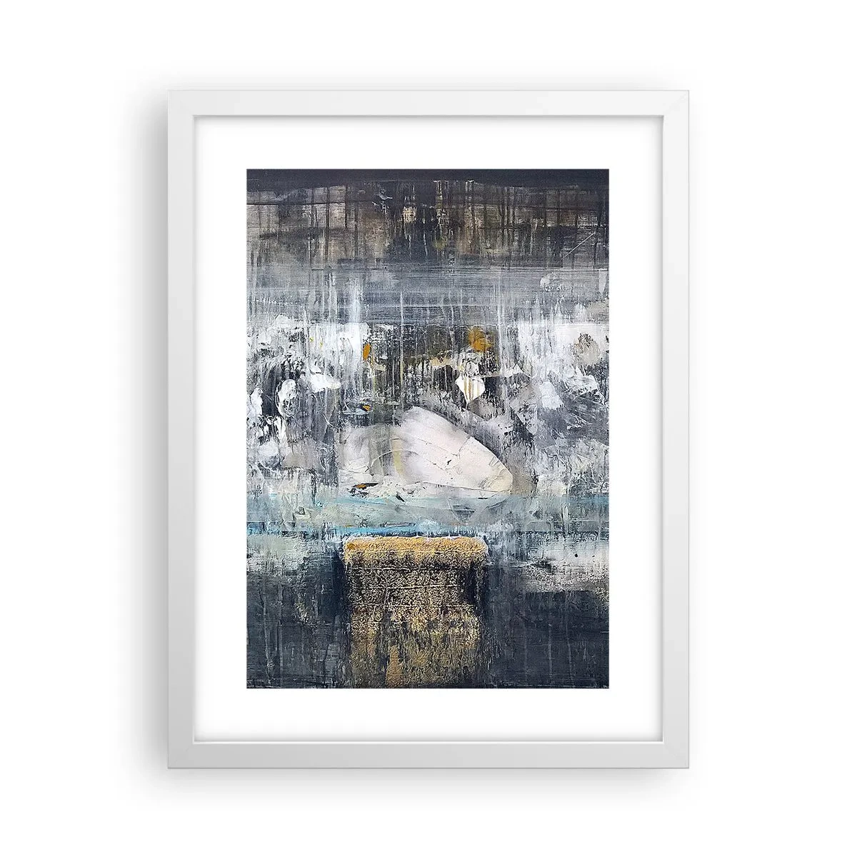 Plagát v bielom ráme - Ako na ľade, tak aj na hrude - 30x40 cm