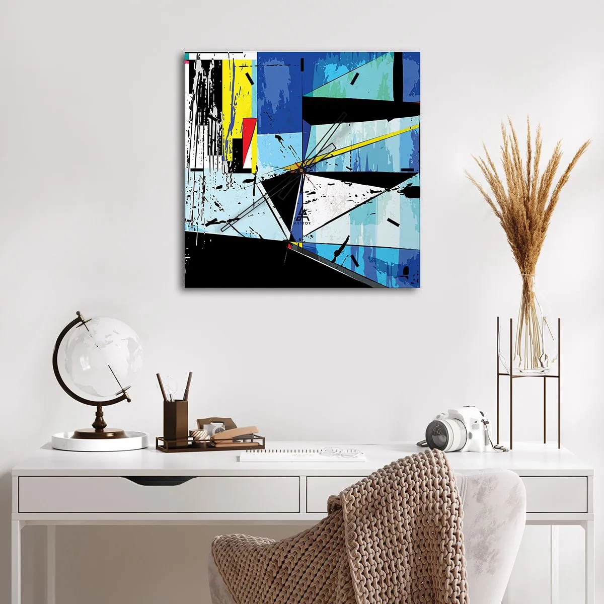 Nástenné hodiny - Pozerať sa na svet z uhla… - 40x40 cm