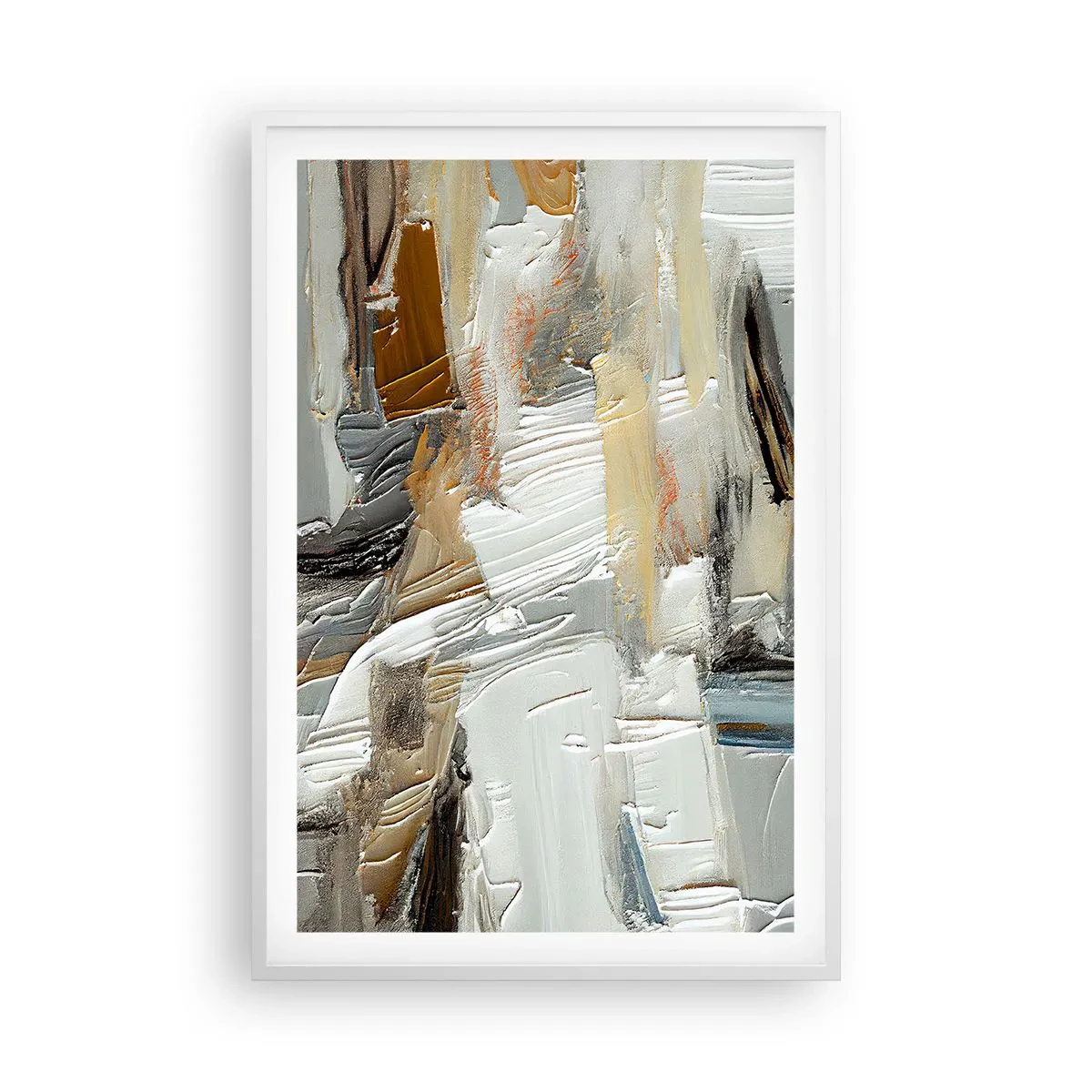 Plagát v bielom ráme - Farebné nahromadenie - 61x91 cm