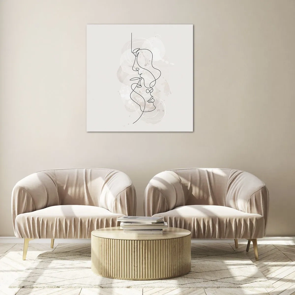 Obraz na skle - Zamotaní v objatí - 60x60 cm