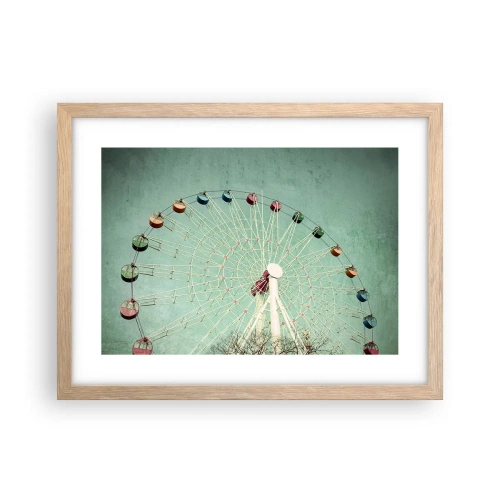 Plagát v ráme zo svetlého duba - Pozývame vás na zábavu - 40x30 cm