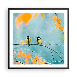 Plagát v čiernom ráme - Vtáčie klebety - 60x60 cm
