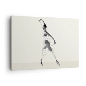 Obraz na plátne - Baletka v geometrickej interpretácii s čiarami - 70x50cm - V divadle sveta - Moderná nástenná dekorácia do obývacej izby a spálne ARTTOR