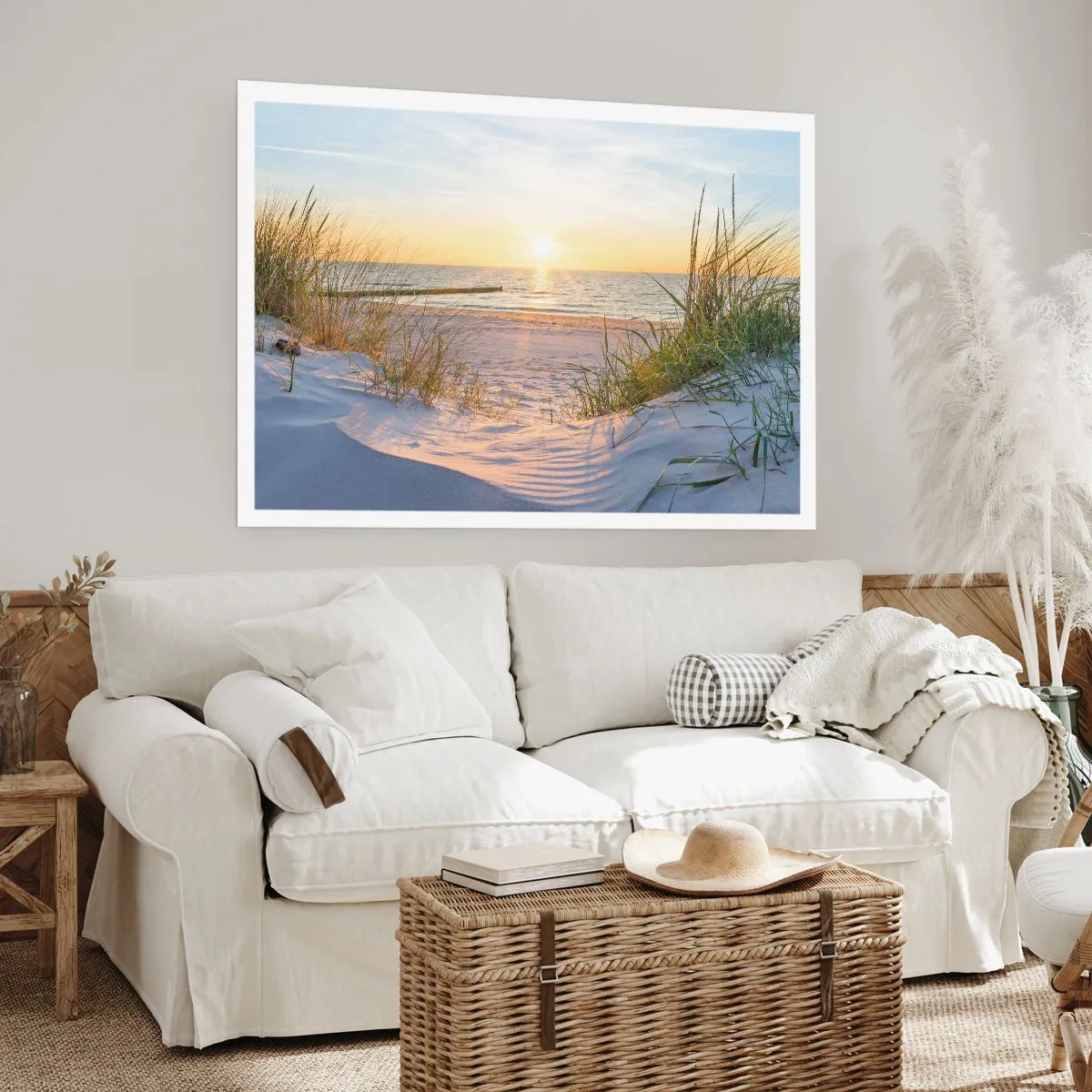 Plagát - Šumenie mora, spev vtákov, divoká pláž uprostred trávy… - 40x30 cm