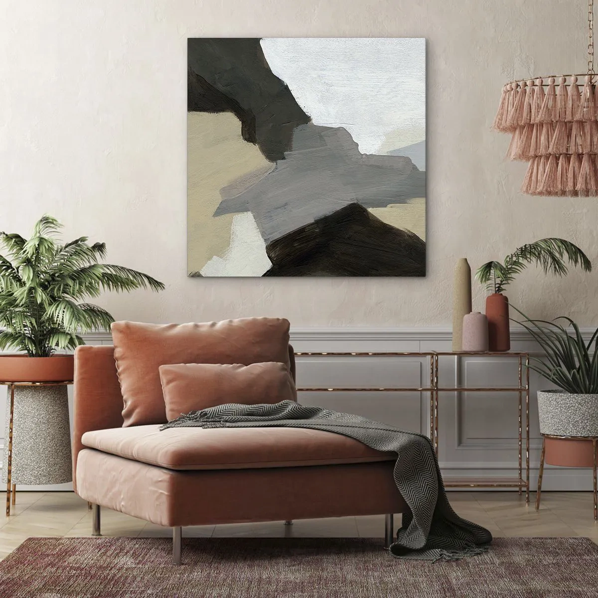 Obraz na plátne - Abstrakcia: križovatka šedej - 70x70 cm