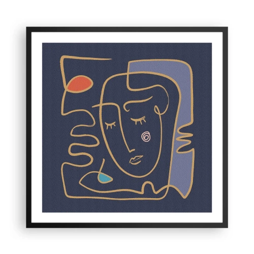 Plagát v čiernom ráme - V zádumčivosti - 60x60 cm