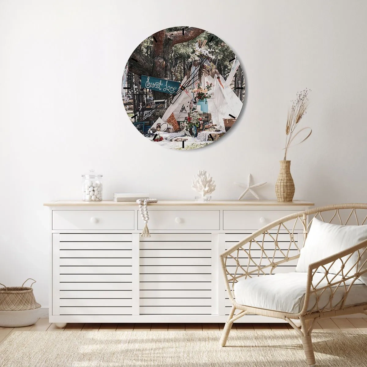 Nástenné hodiny - Make love… - 30x30 cm