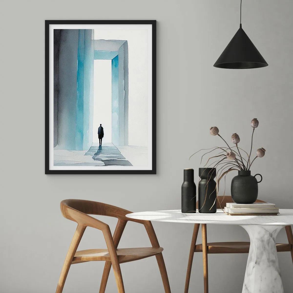 Plagát v čiernom ráme - Ži bez obmedzenia - 50x70 cm