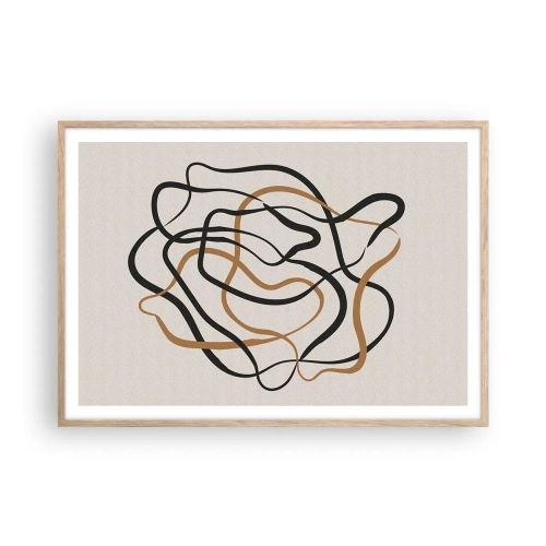 Plagát v ráme zo svetlého duba - Všetko sa pokrútilo - 100x70 cm