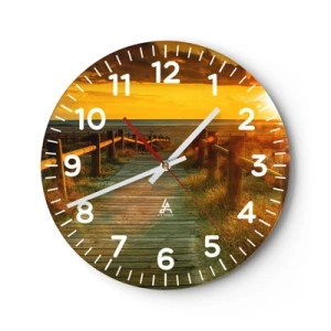 Nástenné hodiny - Vykúpané v starom zlate - 40x40 cm