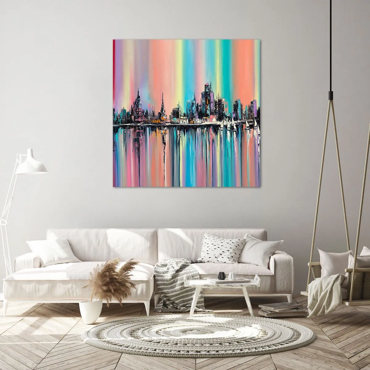 Obraz na plátne - Nočný prúd svetla - 70x70 cm