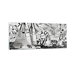 Obraz na skle - Medzi vlnami - 100x40 cm