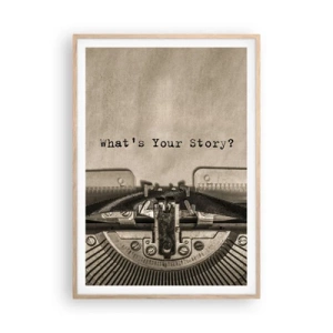 Plagát v ráme zo svetlého duba - Povedz mi - 70x100 cm