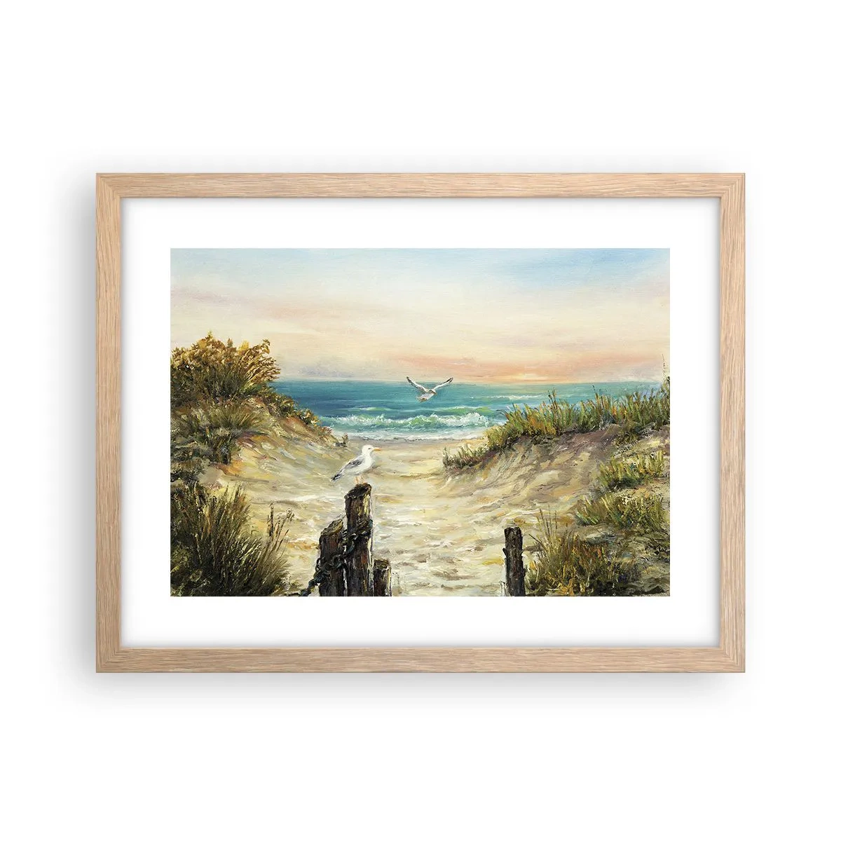 Plagát v ráme zo svetlého duba - Bezvetrie a samota - 40x30 cm