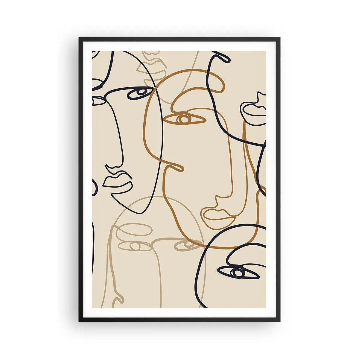 Plagát v čiernom ráme - Portrét znásobený - 70x100 cm