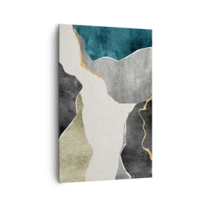 Obraz na plátne - Mozaiková kompozícia so zlatou niťou - 80x120 cm