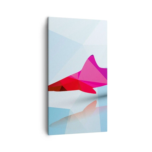 Obraz na plátne - Žralok v kryštalickom priestore - 45x80 cm