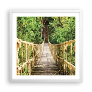 Plagát v bielom ráme - Zavesený v zelenej - 50x50 cm