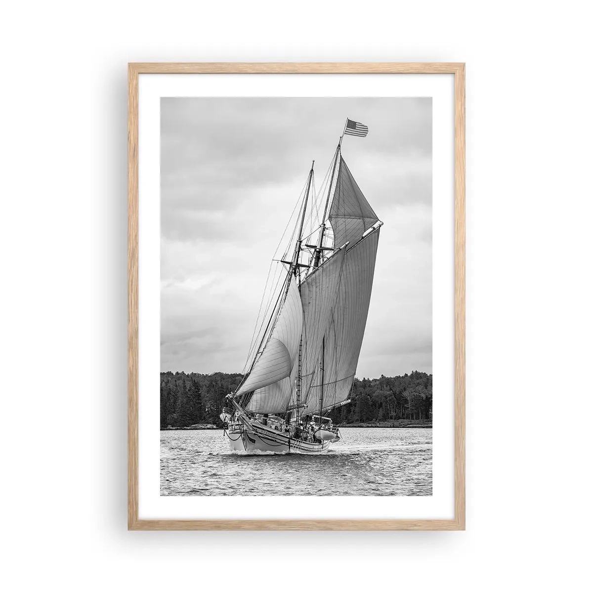 Plagát v ráme zo svetlého duba - Bratia vetra - 50x70 cm