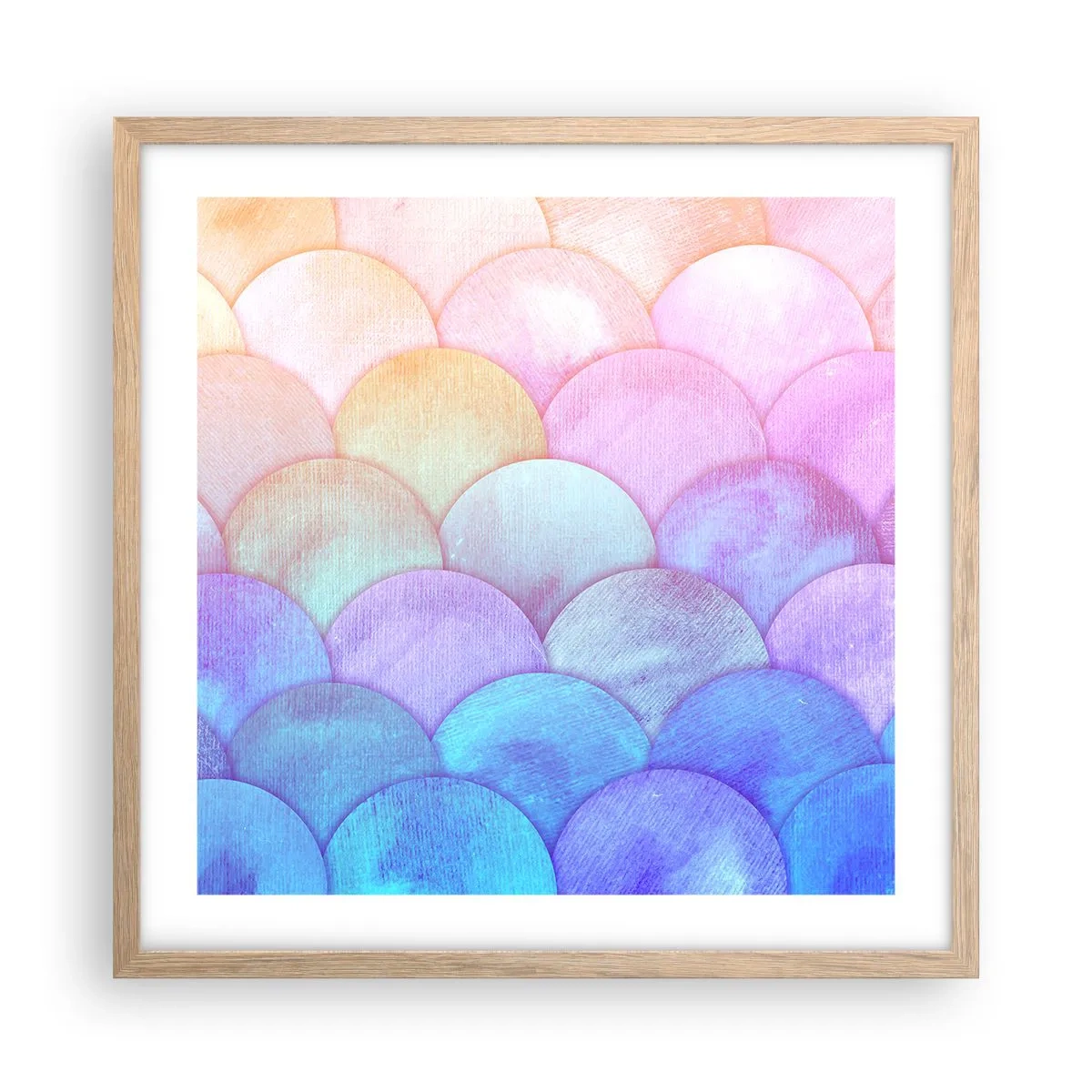 Plagát v ráme zo svetlého duba - Perleťová šupina - 50x50 cm