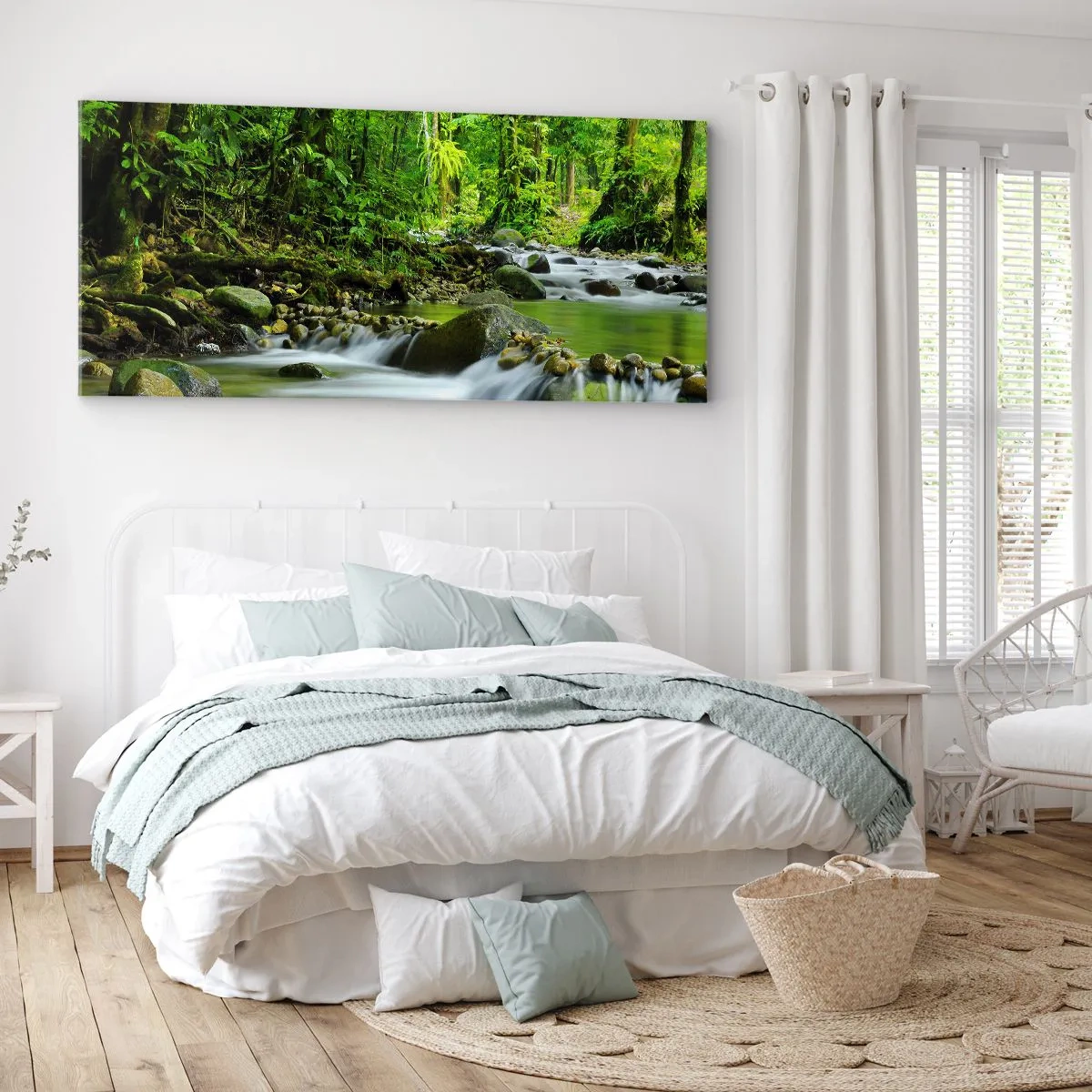Obraz na plátne - Plávať morom zelene - 100x40 cm