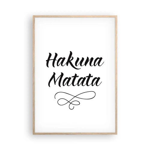 Plagát v ráme zo svetlého duba - Najlepšia rada - 70x100 cm