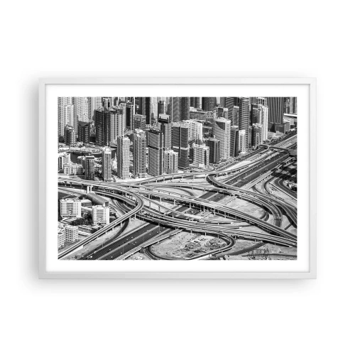 Plagát v bielom ráme - Dubaj – neskutočné mesto - 70x50 cm