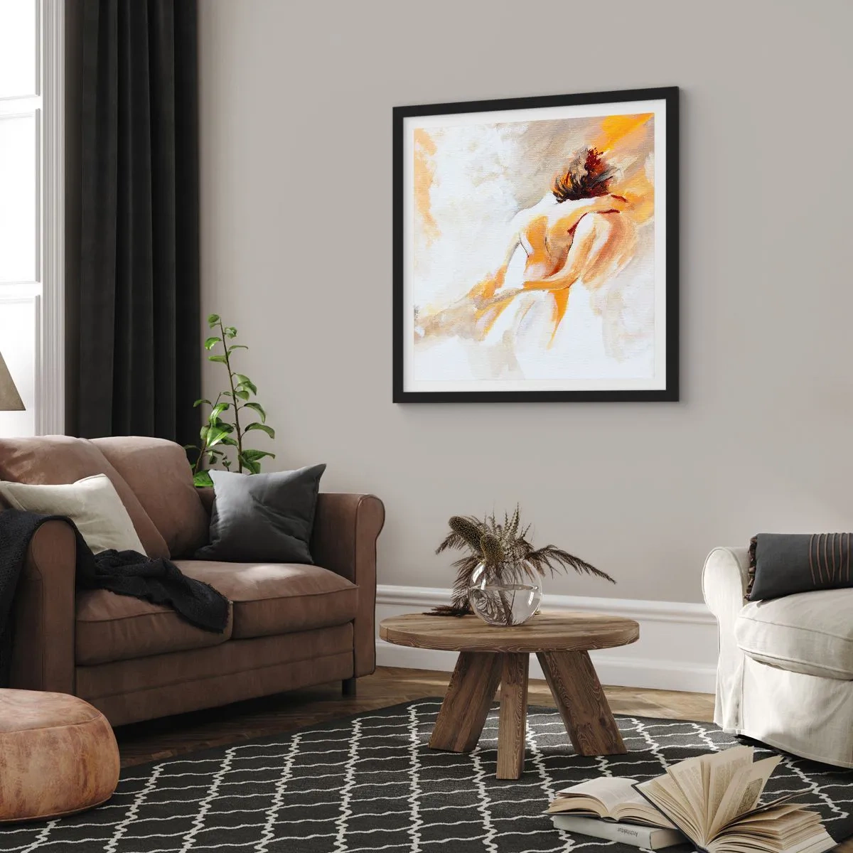 Plagát v čiernom ráme - Blízkosť v nebi - 60x60 cm