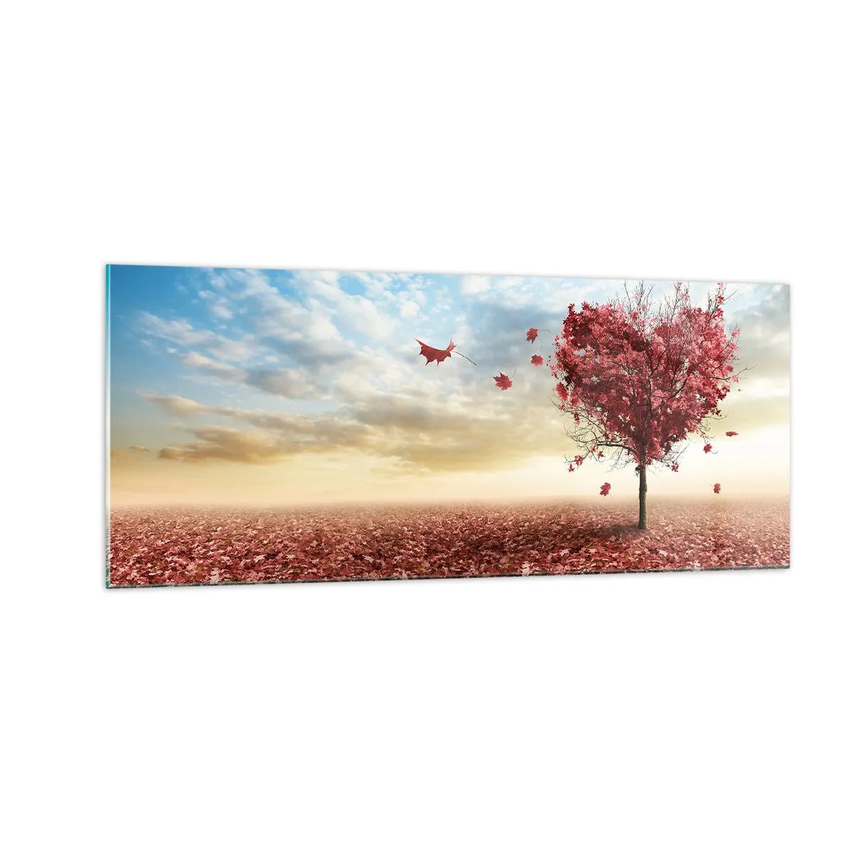 Obraz na skle - Zamilujte si tiež jeseň - 100x40 cm