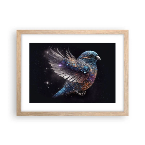 Plagát v ráme zo svetlého duba - Diamantový vrabec - 40x30 cm